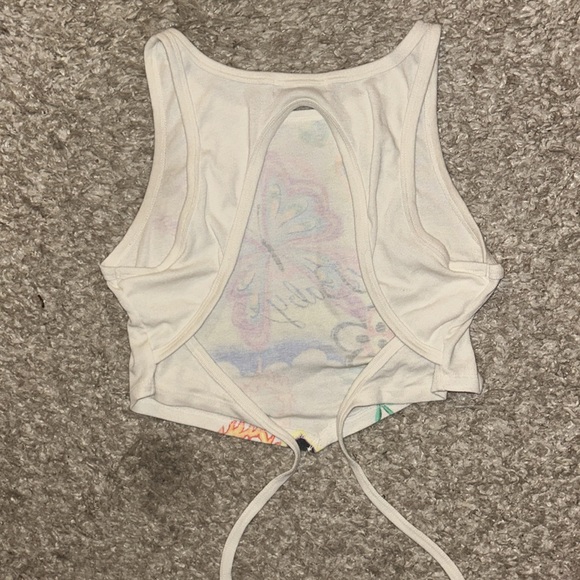 “Cry Baby” Graphic Print Backless Top with Ties - Picture 4 of 5